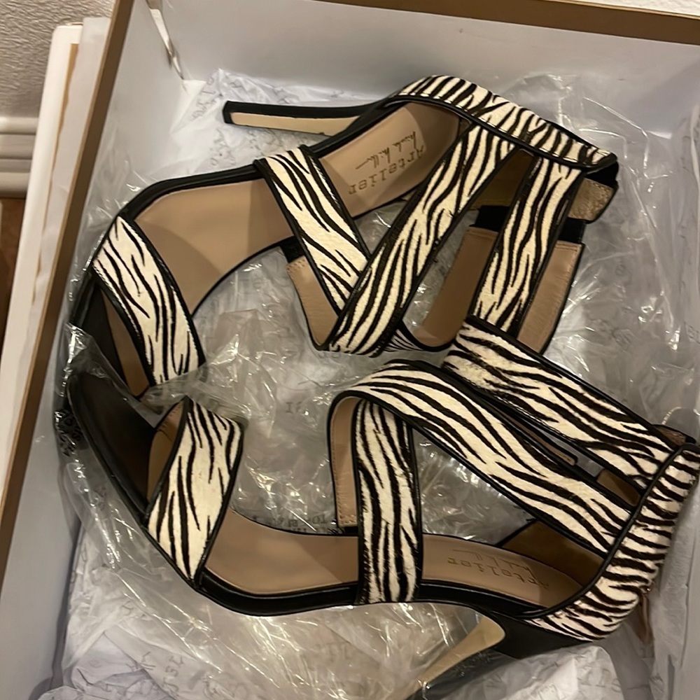 Nicole Miller zebra and leopard print sandals